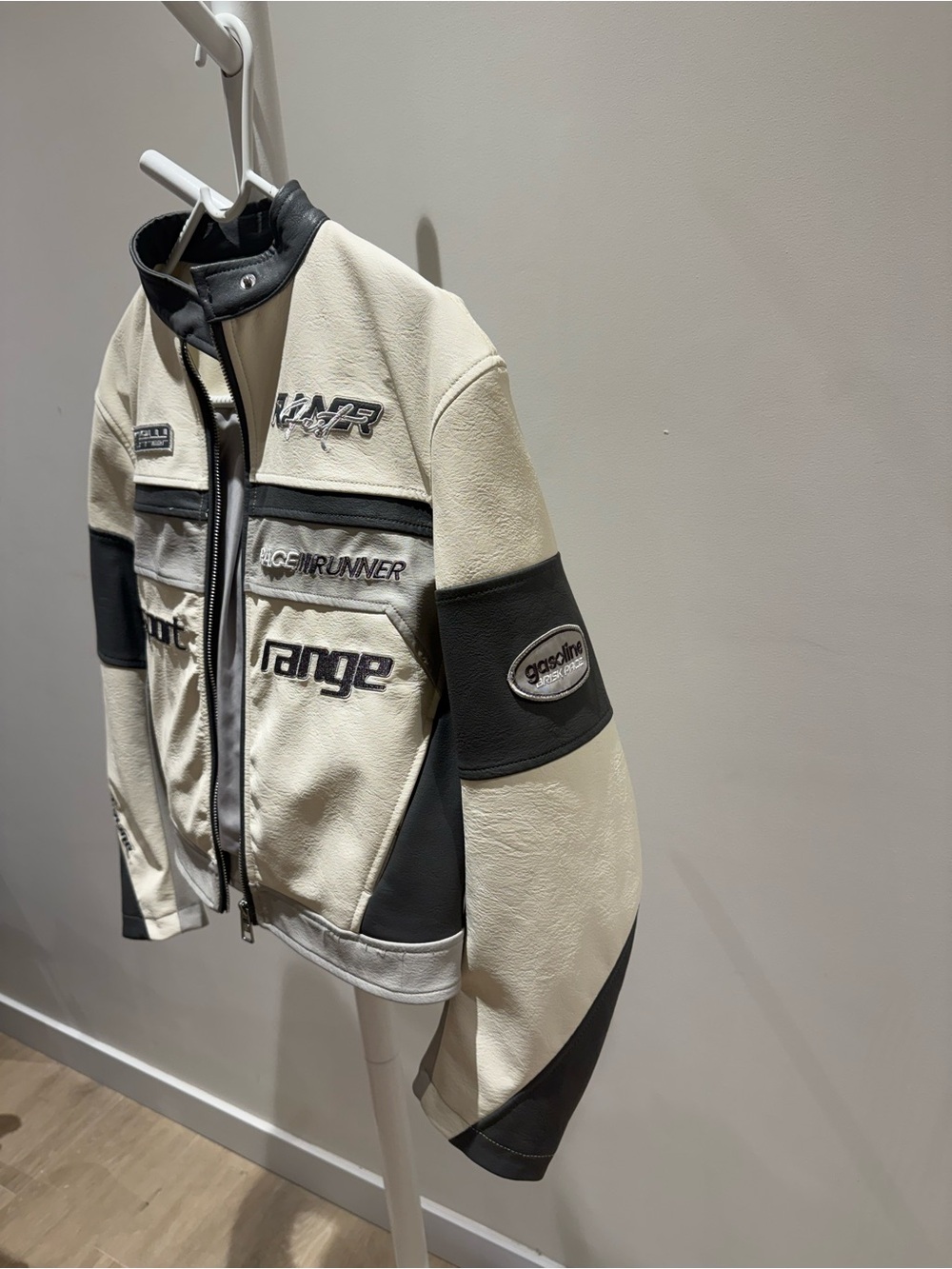 Faux Leather Racing Jacket - Picture 4 of 5